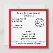 Invitation Partie d'Après-Jeu de volleyball (Dos)