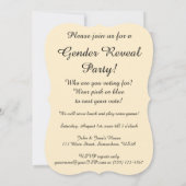 Invitation Partie de Baby shower de révélation de genre vinta (Dos)