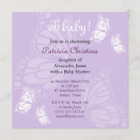 Partie de baby shower pourpre de papillon sensible
