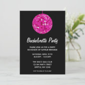 Invitation Partie de Bachelorette de boule de disco de roses (Debout devant)