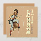 Invitation partie de bachelorette de cowboy de pays (Devant / Derrière)