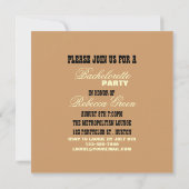 Invitation partie de bachelorette de cowboy de pays (Dos)