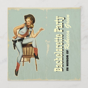 Invitation partie de bachelorette de cowboy de pays