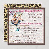 Invitation Partie de Bachelorette de fourrure de léopard de (Devant / Derrière)