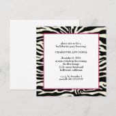 Invitation partie de bachelorette d'impression de zèbre (Devant / Derrière)
