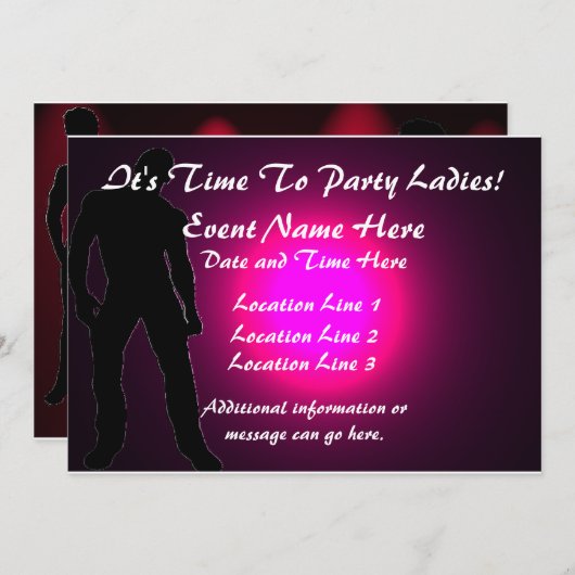 Invitation Partie de Bachelorette/invitations masculins de (Devant / Derrière)