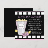 Invitation Partie de bande de film de maïs éclaté de soirée (Devant / Derrière)