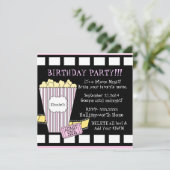 Invitation Partie de bande de film de maïs éclaté de soirée (Debout devant)