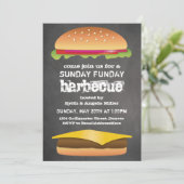 Invitation Partie de barbecue de tableau de dimanche Funday (Debout devant)