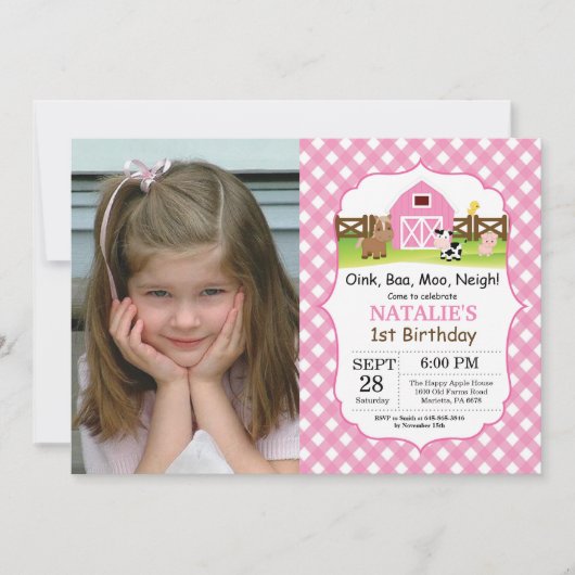 Invitation Partie de basse-cour d'invitation d'anniversaire (Devant)