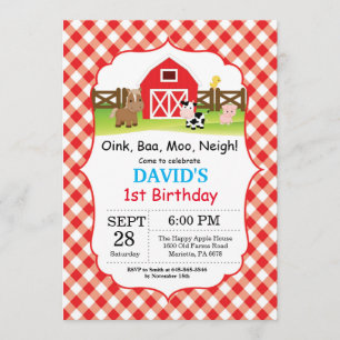Invitation Partie de basse-cour d'invitation d'anniversaire