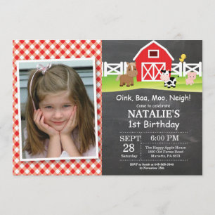 Invitation Partie de basse-cour d'invitation d'anniversaire