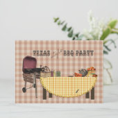 Invitation Partie de BBQ de style du Texas (Debout devant)