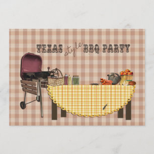 Invitation Partie de BBQ de style du Texas