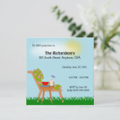 Invitation Partie de BBQ d'heure d'été de chaise de jardin (Debout devant)