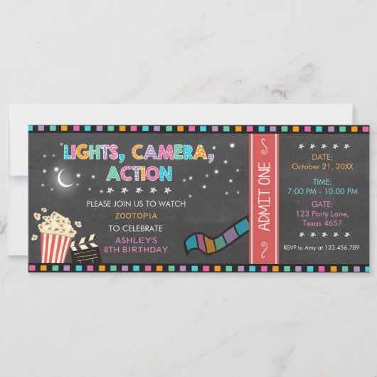 Invitation Partie de billet de film d'invitation (Devant)
