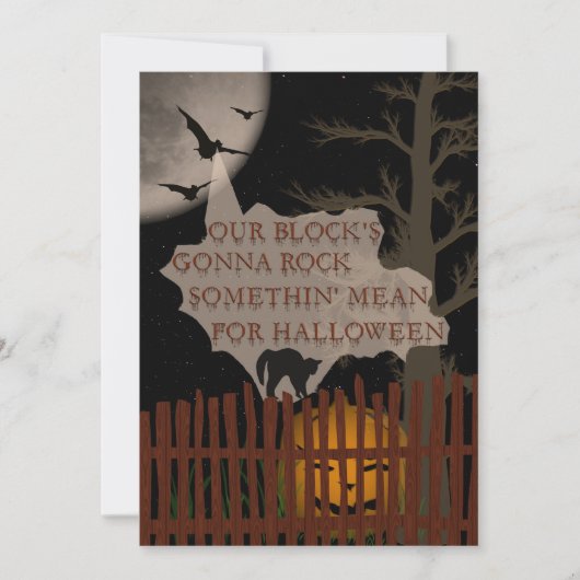 Invitation Partie de bloc de Halloween (Devant)