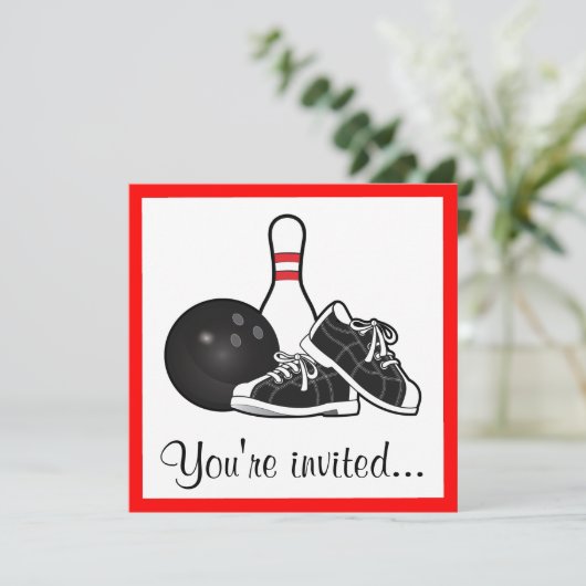 Invitation Partie de bowling d'anniversaire (Debout devant)