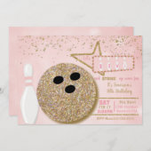 Invitation Partie de bowling, regard 10ème de parties (Devant / Derrière)