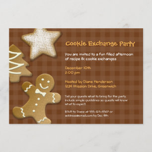 Invitation Partie de brun d'échange d'échange de biscuit de