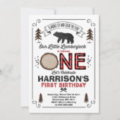 Invitation Partie de bûcheron d'invitation d'anniversaire de (Devant)