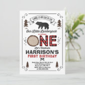 Invitation Partie de bûcheron d'invitation d'anniversaire de (Debout devant)