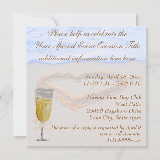 Invitation Partie de célébration de brunch de Champagne (Devant)