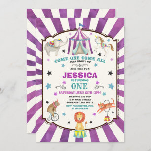 Invitation Partie de cirque d'invitation d'anniversaire de