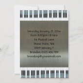 Invitation Partie de clés de piano et de notes de musique (Dos)