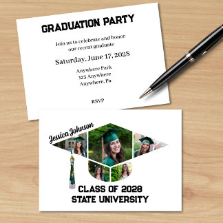 Invitation Partie de collage photo de forme de casquette de g