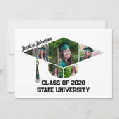 Invitation Partie de collage photo de forme de casquette de g (Devant)