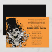 Invitation Partie de costume de crâne de nuit d'effroi de (Devant / Derrière)