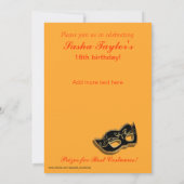 Invitation Partie de costume de mascarade du bonbon 16 (Dos)