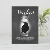 Invitation Partie de costume de Raven Halloween de pot de (Debout devant)