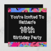 Invitation Partie de ~ de graffiti (Devant / Derrière)