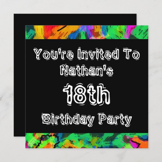 Invitation Partie de ~ de graffiti (Devant / Derrière)