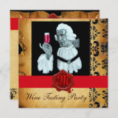 INVITATION PARTIE DE DÉGUSTATION DE VIN DE SOMMELIER SCEAU DE (Devant / Derrière)