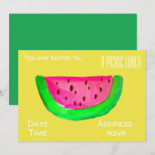 Invitation Partie de déjeuner de pique-nique d'été de (Devant / Derrière)