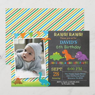 Invitation Partie de Dino d'invitation d'anniversaire de