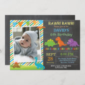 Invitation Partie de Dino d'invitation d'anniversaire de (Devant / Derrière)