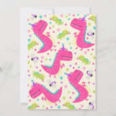 Invitation Partie de dinosaure de fille d'invitation (Dos)