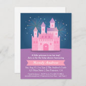 Invitation Partie de douche de bébé de princesse Castle de (Devant / Derrière)