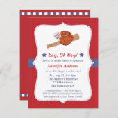 Invitation Partie de douche de bébé d'étoile de base-ball (Devant / Derrière)