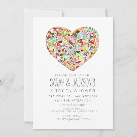 Invitation Partie de Fête de la mariée de thé de cuisine de (Devant)