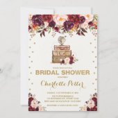 Invitation Partie de Fête de la mariée florale rustique de (Devant)