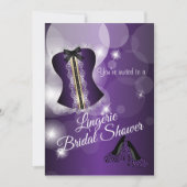 Invitation Partie de Fête de la mariée pourpre de lingerie (Devant)