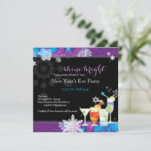 Invitation Partie de fête de réveillon de la Saint Sylvestre (Debout devant)