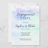 Invitation Partie de fiançailles Abstraite Vert et Bleu (Devant)