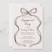 Invitation Partie de fiançailles au ruban lunaire (Devant)