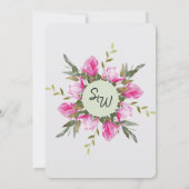 Invitation Partie de fiançailles d'aquarelle florale Magnolia (Dos)